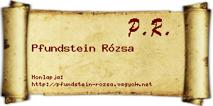 Pfundstein Rózsa névjegykártya
