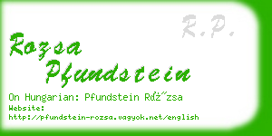 rozsa pfundstein business card
